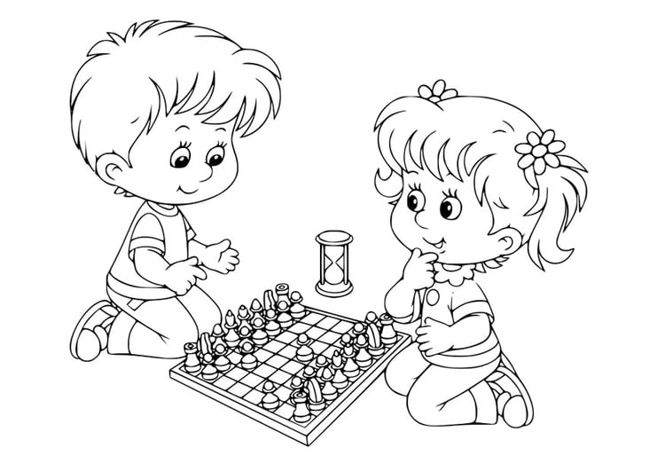 Bilde å fargelegge Ã¥ spille sjakk