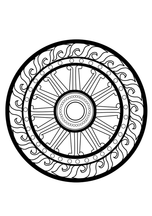 Bilde å fargelegge dharma hjul