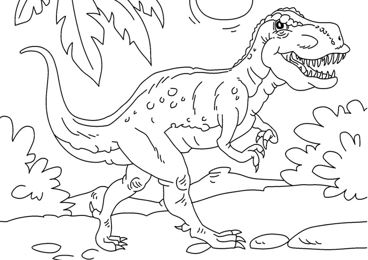 Bilde å fargelegge dinosaur - Tyrannosaurus Rex