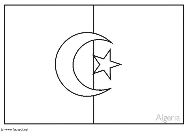 Bilde å fargelegge flagg fra Algerie