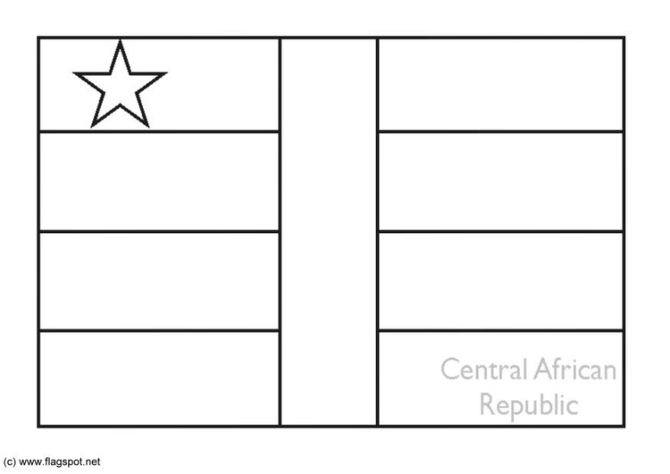 Bilde å fargelegge flagg fra den Sentralafrikanske Republikk
