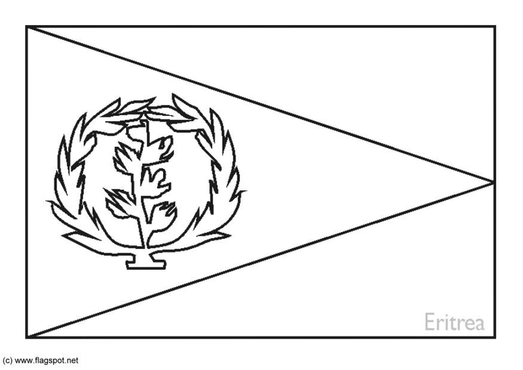 Bilde å fargelegge flagg fra Eritrea