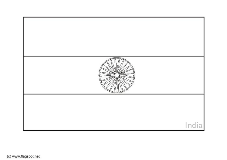 Bilde å fargelegge flagg fra India
