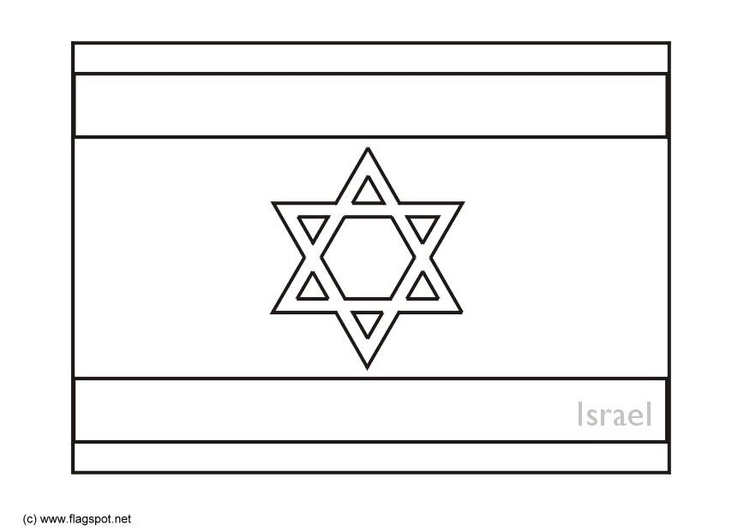 Bilde å fargelegge flagg fra Israel
