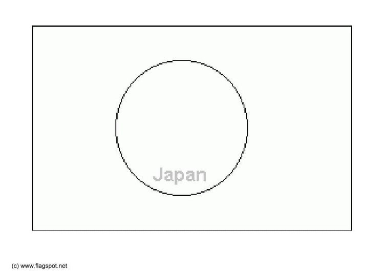 Bilde å fargelegge flagg fra Japan