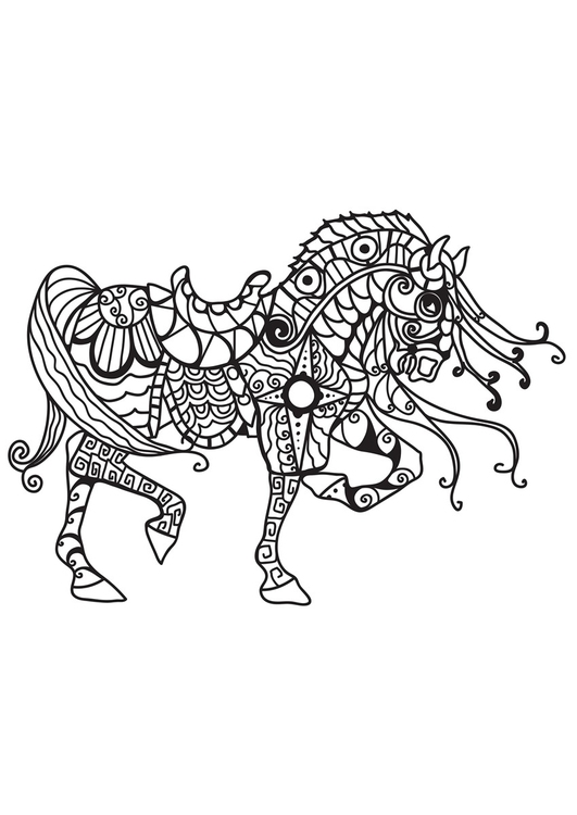 Bilde å fargelegge hest av ridder