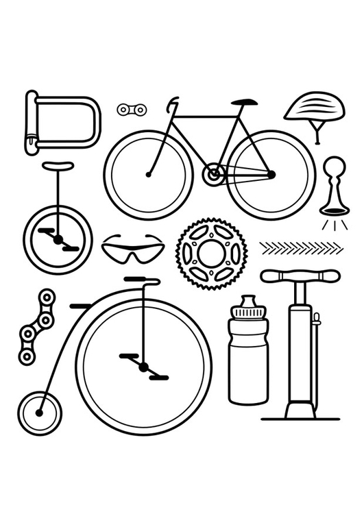 Bilde å fargelegge ikoner - sykkel