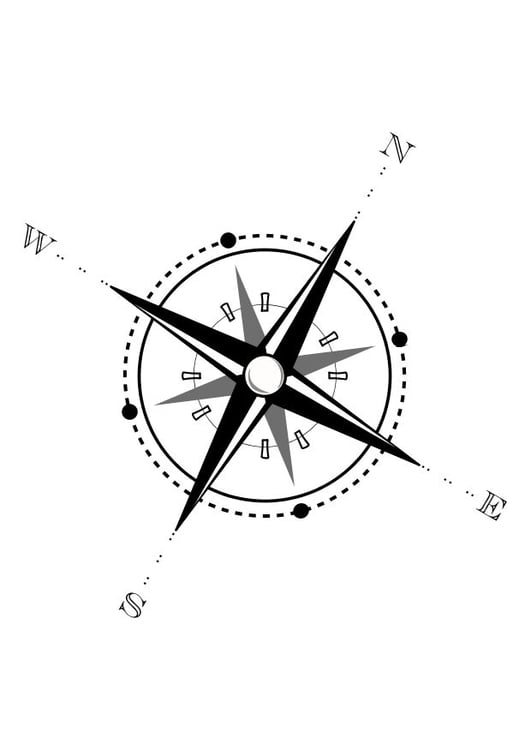 Bilde å fargelegge kompass