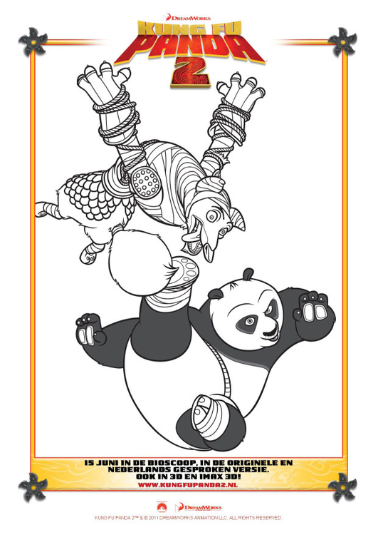 Bilde å fargelegge Kung Fu Panda 2