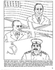 Bilder � fargelegge Marshall 20, Roosevelt, Churchill, Stalin