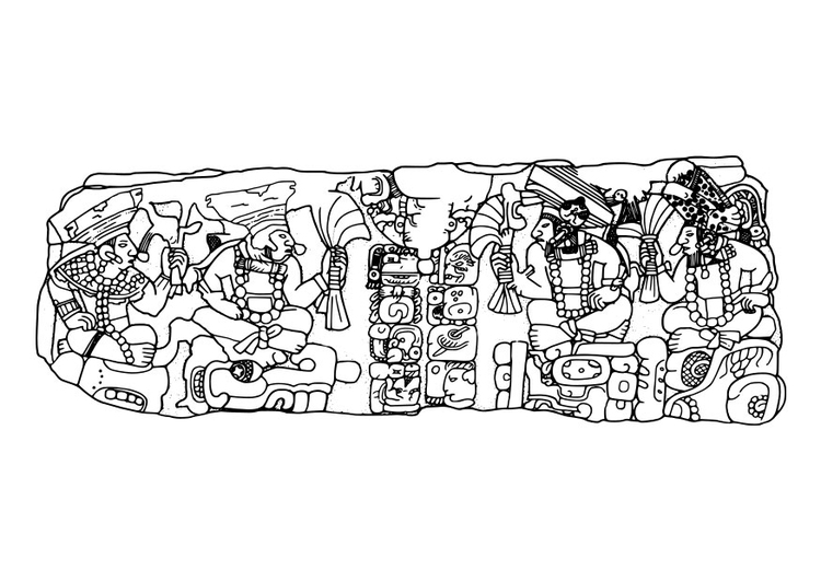 Bilde å fargelegge Maya herskere