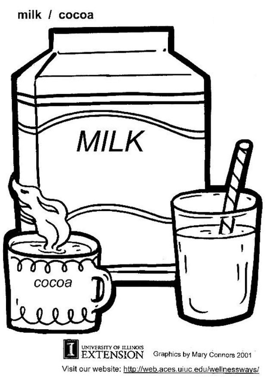 Bilde å fargelegge melk