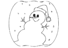 Bilder � fargelegge snømann med julehatt