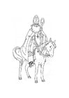 Bilder � fargelegge St. Nikolaus på sin hest