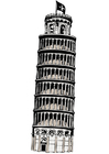 Bilder � fargelegge Tårnet i Pisa