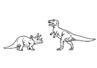 Bilder � fargelegge triceratops og T-rex