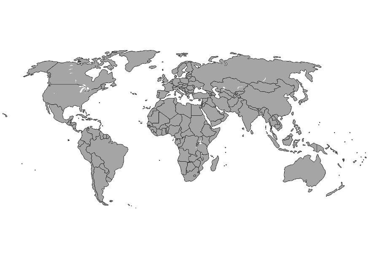 Bilde å fargelegge verdenskart med grenser