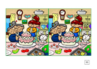 bilder finn forskjellene - å bake en kake