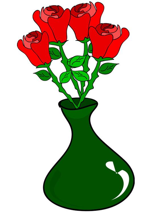 roser i en vase