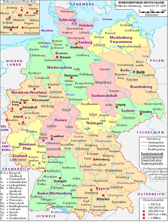 bilde Tyskland - politisk kart 2007