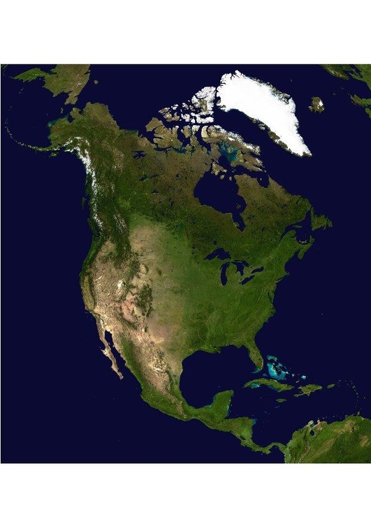 Foto satelittbilde av Nord-Amerika