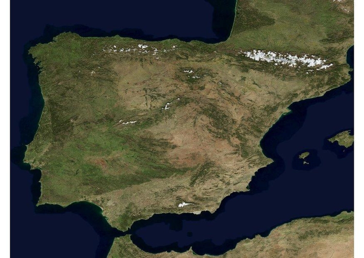 Foto satelittfoto av Spania
