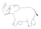 Bilde å fargelegge 07b. elefant