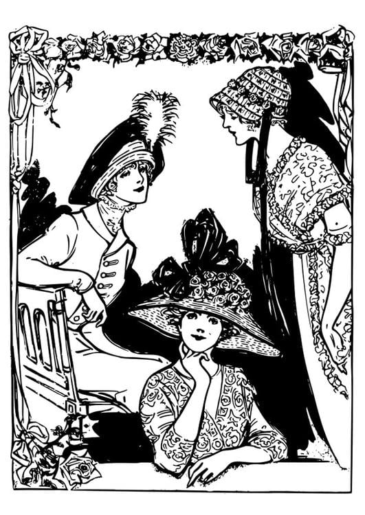3 kvinner med hatter