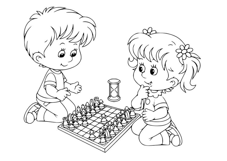 Bilde å fargelegge Ã¥ spille sjakk