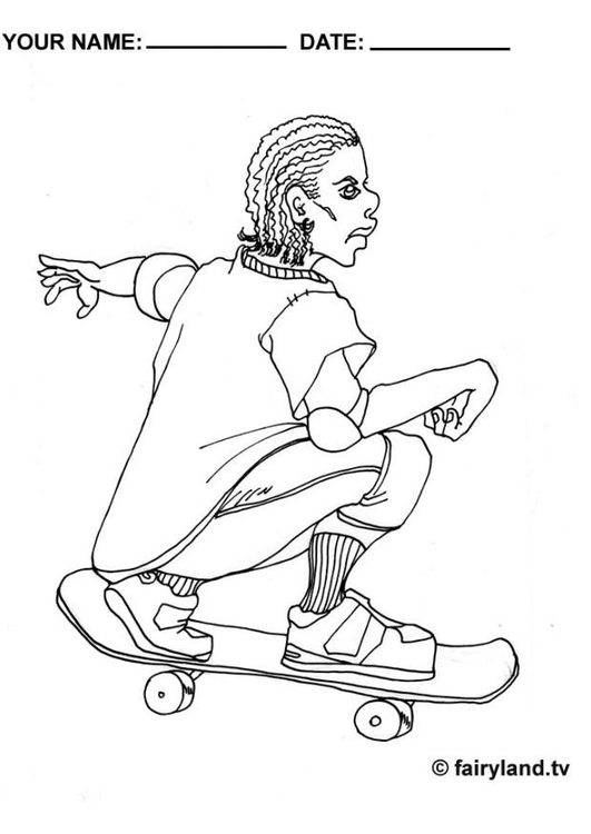 Bilde å fargelegge Ã¥ stÃ¥ pÃ¥ skateboard