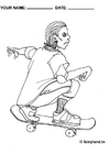 Bilde å fargelegge Ã¥ stÃ¥ pÃ¥ skateboard