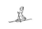 Fargeleggingsbilde å stå på ski