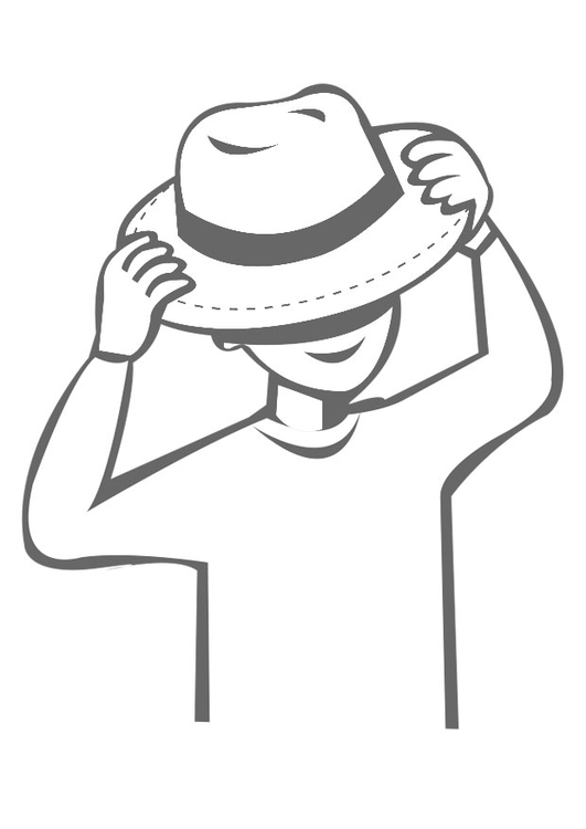 Bilde å fargelegge Ã¥ ta pÃ¥ seg en hatt