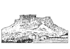 Fargeleggingsbilde akropolis