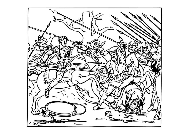 Bilde å fargelegge Alexanders seier over perserne