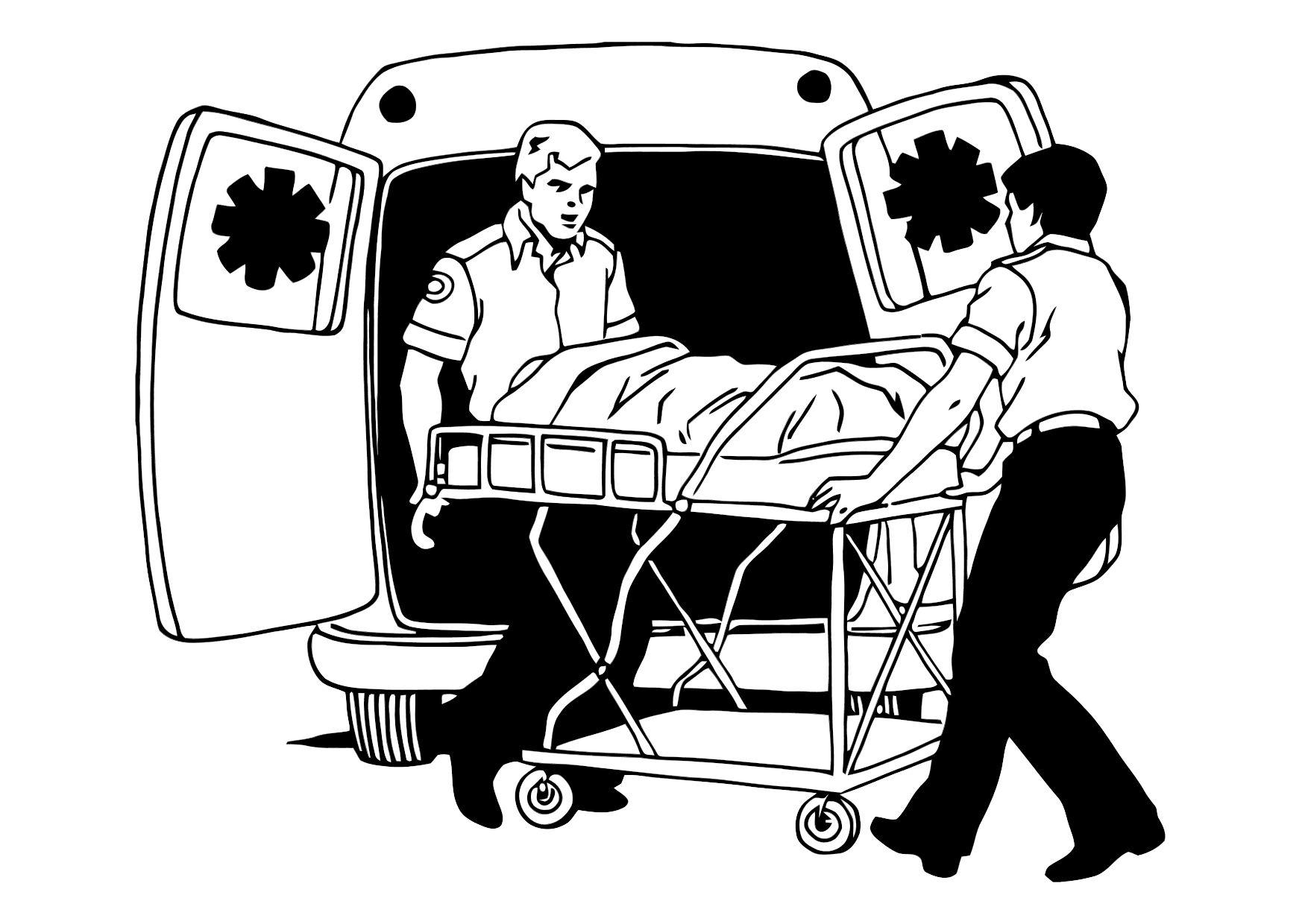 Bilde å fargelegge ambulanse