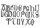 Bilder � fargelegge angelsaksisk alfabet fra det 8. og 9. århundre