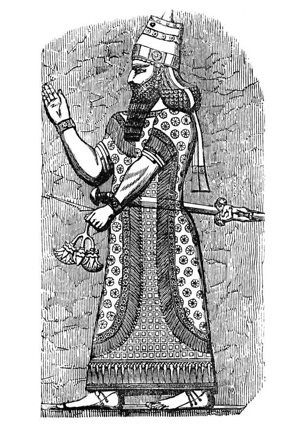 Bilde å fargelegge assyrisk konge