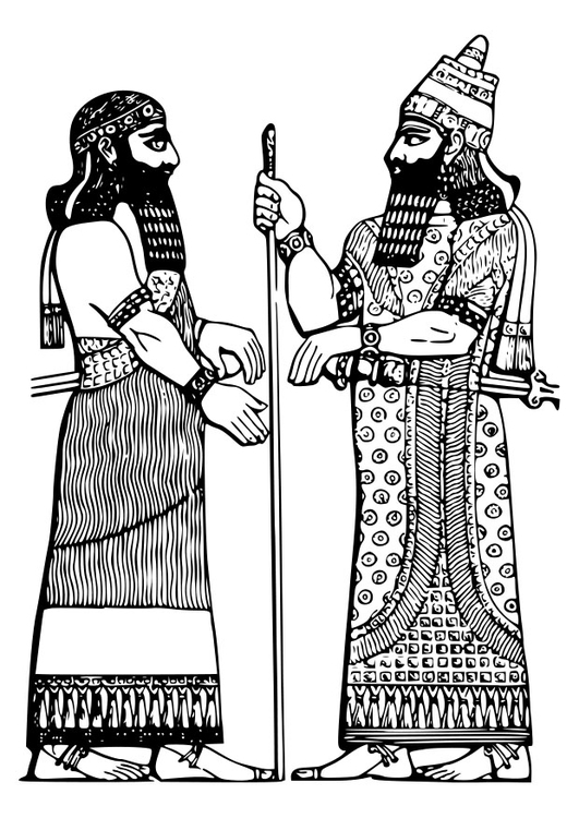 Bilde å fargelegge assyriske konge