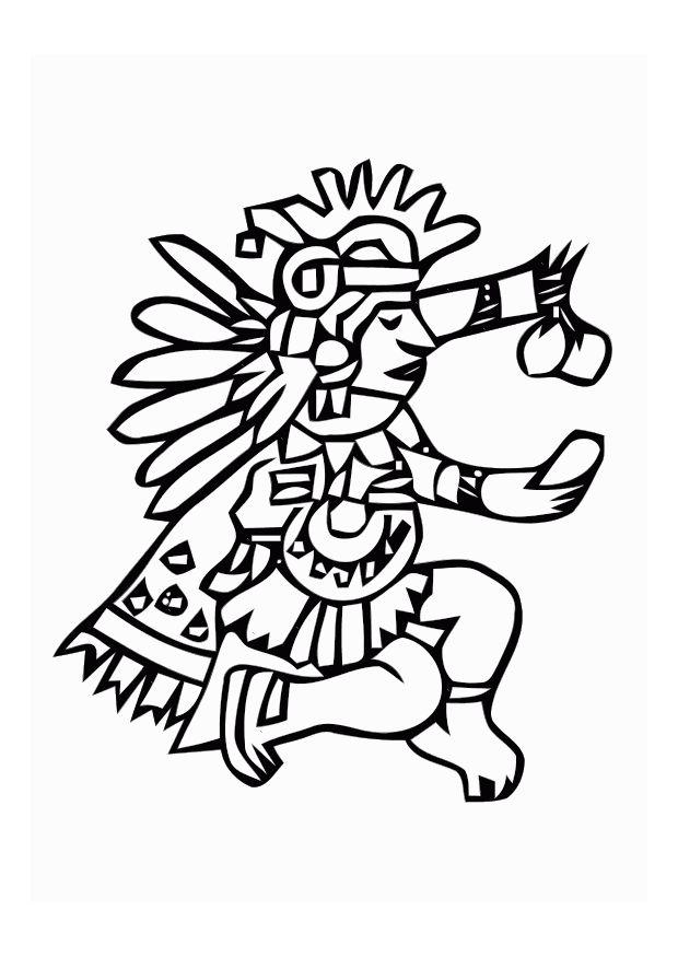 Bilde å fargelegge aztekisk gud