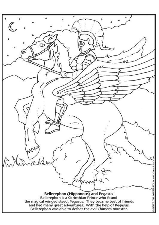 Bilde å fargelegge Bellerephon og Pegasus