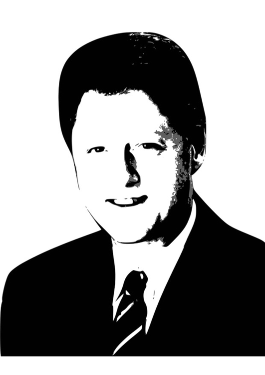 Bilde å fargelegge Bill Clinton