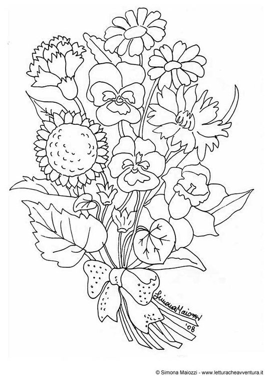 bilde a fargelegge blomster i