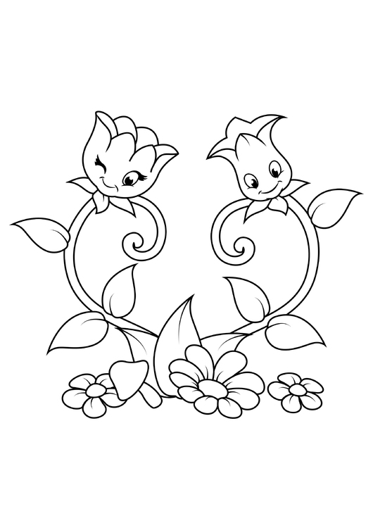 Bilde å fargelegge blomster hjerte