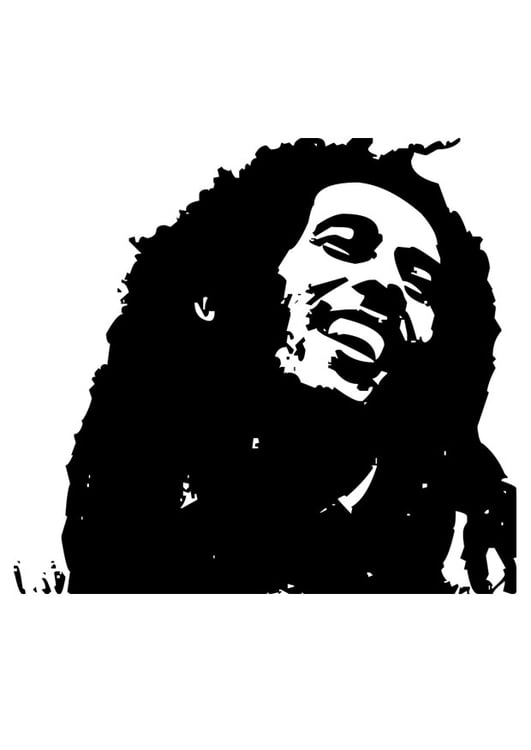 Bilde å fargelegge Bob Marley