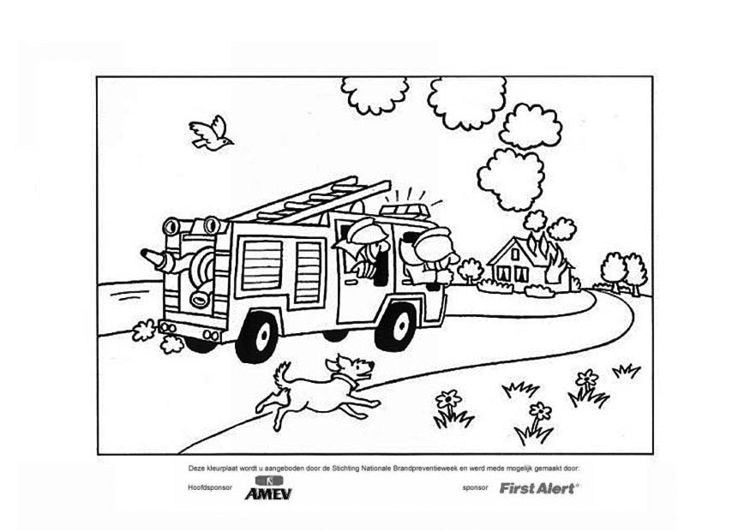 Bilde å fargelegge brannbil