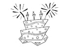 Bilder � fargelegge bursdagskake