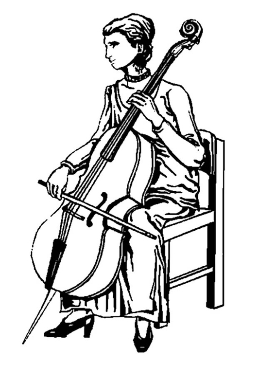 Bilde å fargelegge cello