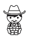 Fargeleggingsbilde cowboy