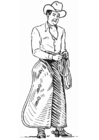 Fargeleggingsbilde cowboy